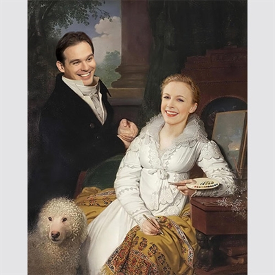 Personalized Masterpiece Mr and Mrs Rostovsky Portrait from Photos,by myDaVinci - myDaVinci